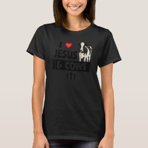 Camiseta Amo a Jesús y a las vacas cultivando maíz cristian
