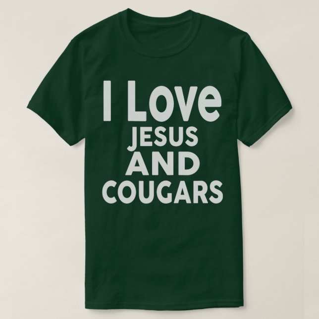 Camiseta Amo a Jesús y a los COUGARS Funny COUGAR  (Diseño del anverso)
