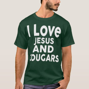 Camiseta Amo a Jesús y a los COUGARS Funny COUGAR 
