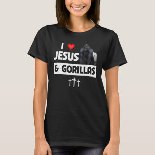Camiseta Amo a Jesús y a los gorilas Vida Silvestre de los
