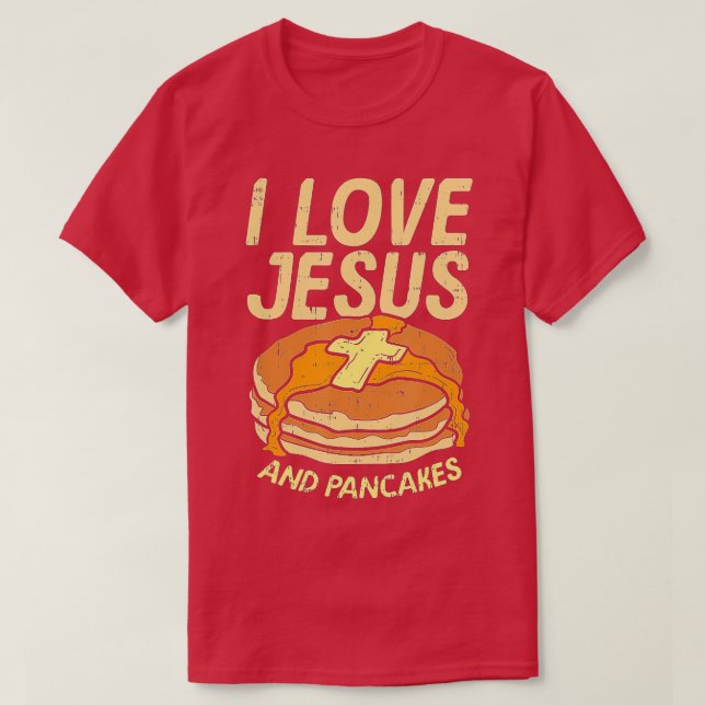 Camiseta Amo A Jesús Y A Los Panqueques (Diseño del anverso)