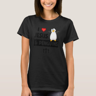 Camiseta Amo a Jesús y a los Pingüinos Bir sin Vuelo Cristi