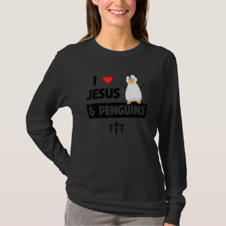 Camiseta Amo a Jesús y a los Pingüinos Bir sin Vuelo Cristi
