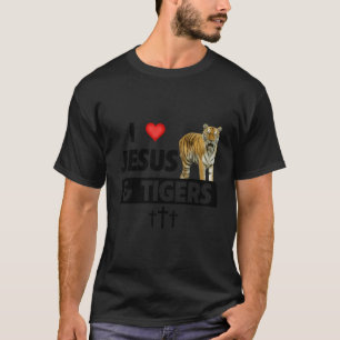 Camiseta Amo A Jesús Y A Los Tigres Amantes De Los Animales