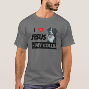 Camiseta Amo A Jesús Y A Mi Collie De La Frontera Pastora D