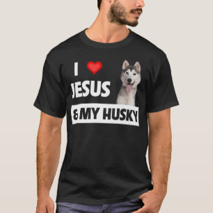 Camiseta Amo a Jesús y a mi Husky Dog Mamá Papá Mascota Pad