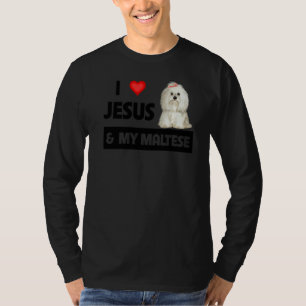 Camiseta Amo A Jesús Y A Mi Madre Perro Maltés Padre Mascot