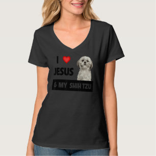 Camiseta Amo A Jesús Y A Mi Madre Shih Tzu Papá Perro Crist
