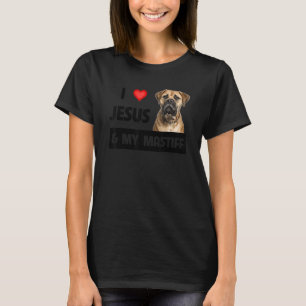 Camiseta Amo A Jesús Y A Mi Madre Y Padre Perro Bullmastiff