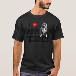Camiseta Amo a Jesús y a mi mamá papá mascota Pittie Pitbul