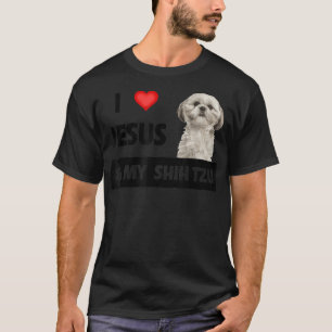Camiseta Amo a Jesús y a mi mamá shih zu papá perro cristia