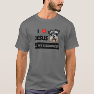Camiseta Amo A Jesús Y A Mi Mascota De Papá Noel Schnauzer 