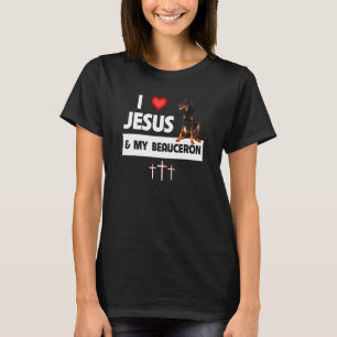 Camiseta Amo a Jesús y a mi padre de perra de belleza