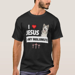 Camiseta Amo a Jesús y a mi padre malamute alascánico y pap