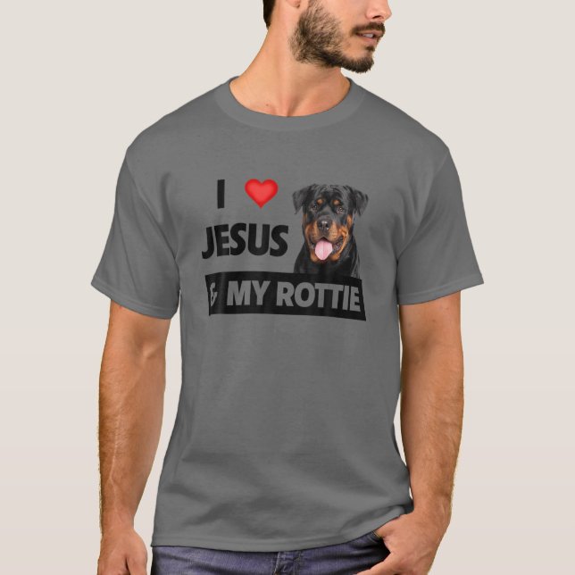 Camiseta Amo A Jesús Y A Mi Padre Mascota De Perro Roto (Anverso)