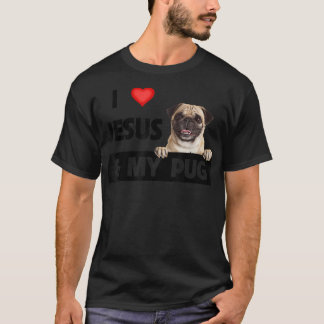 Camiseta Amo a Jesús y a mi papá pug mamá papá padre Mascot