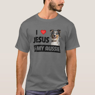 Camiseta Amo A Jesús Y A Mi Pastor Australiano Australiano.