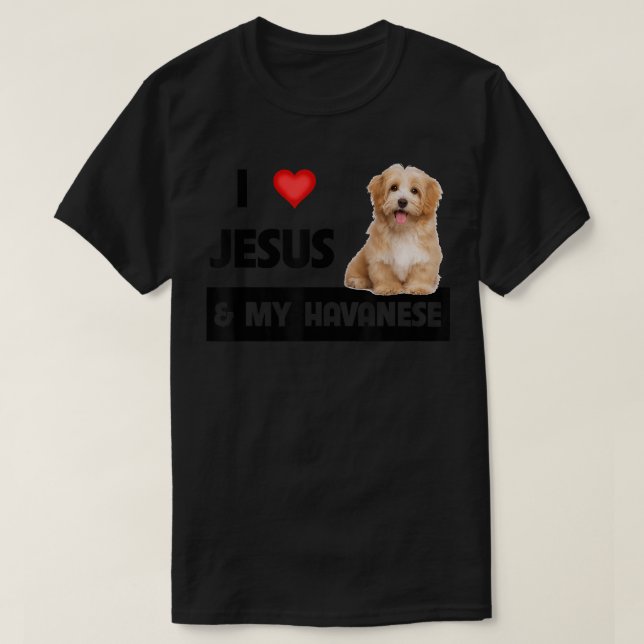 Camiseta Amo a Jesús y a mi perro Havanés Mamá Papá Mascota (Diseño del anverso)