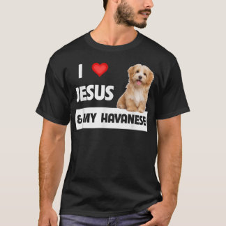 Camiseta Amo a Jesús y a mi perro Havanese Mamá Papá Mascot