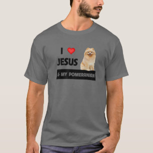 Camiseta Amo A Jesús Y A Mi Perro Pomerania Mamá Y Papá Chr