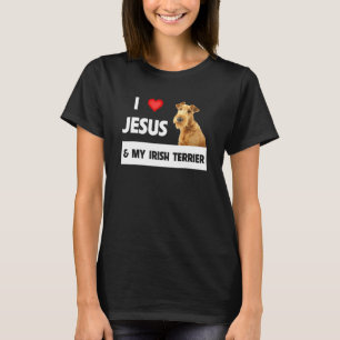 Camiseta Amo A Jesús Y A Mi Perro Terrible Irlandés Mamá Pa