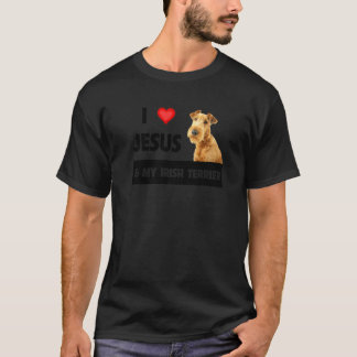 Camiseta Amo A Jesús Y A Mi Perro Terrible Irlandés Mamá Pa