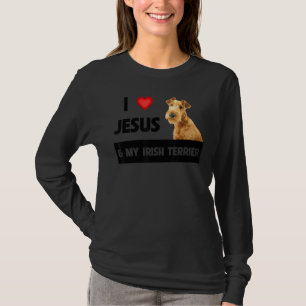 Camiseta Amo A Jesús Y A Mi Perro Terrible Irlandés Mamá Pa