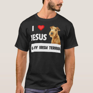 Camiseta Amo a Jesús y a mi perro Terrier Irlandés Mamá Pap