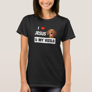 Camiseta Amo A Jesús Y A Mi Perro Vizsla Mamá Papá Christia