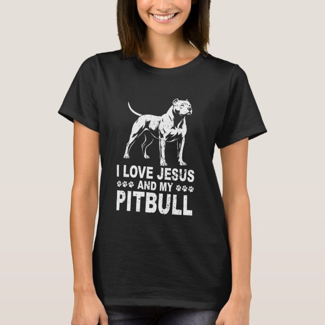 Camiseta Amo a Jesús y a mi Pitbull (Anverso)