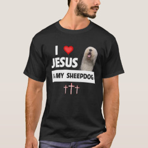 Camiseta Amo a Jesús y a mi vieja perra inglesa, mamá C