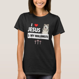 Camiseta Amo a Jesús y a mis padres de patas de malamute de