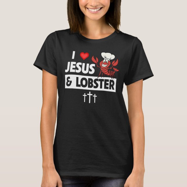 Camiseta Amo a Jesús y al Cajun langosta Boil Gombo (Anverso)