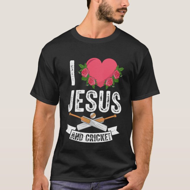 Camiseta Amo a Jesús y al cristiano fanático del deporte de (Anverso)