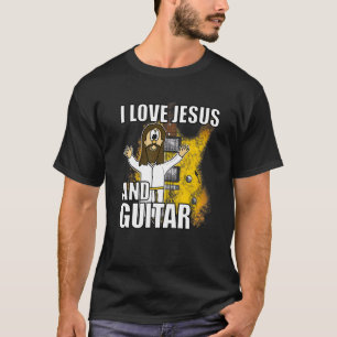 Camiseta Amo A Jesús Y Guitarista Eléctrico Guitarista