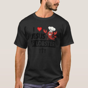 Camiseta Amo a Jesús y Langosta Cajún Hervir Mariscos Gumbo