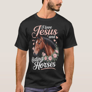 Camiseta Amo a Jesús y montar a caballo