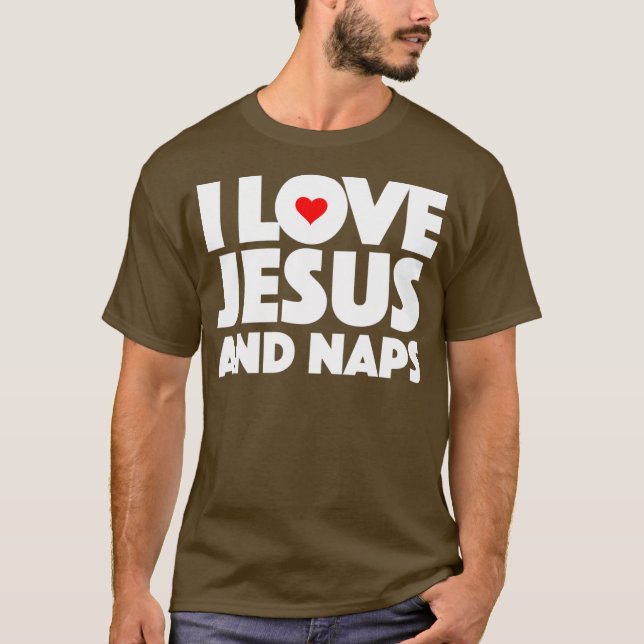 Camiseta amo a jesus y naps Iglesia religiosa (Anverso)