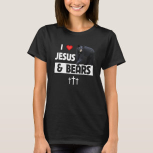 Camiseta Amo a Jesús y osos la vida salvaje de camping cris