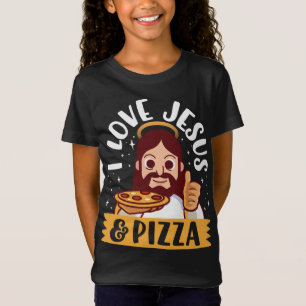 Camiseta Amo a Jesús y Pizza Pepperoni Personalizado cristi