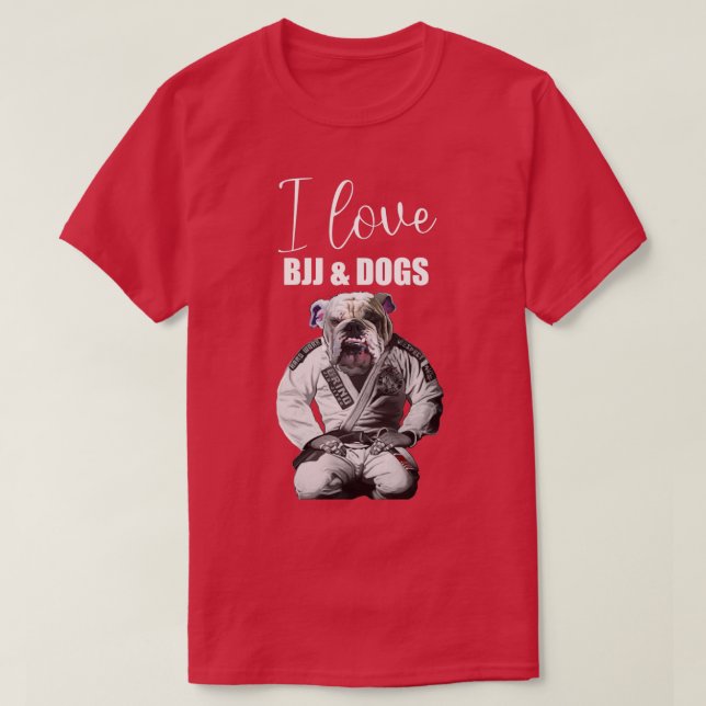 Camiseta Amo A JiuJitsu BJJ Y Perros Brasileños (Diseño del anverso)