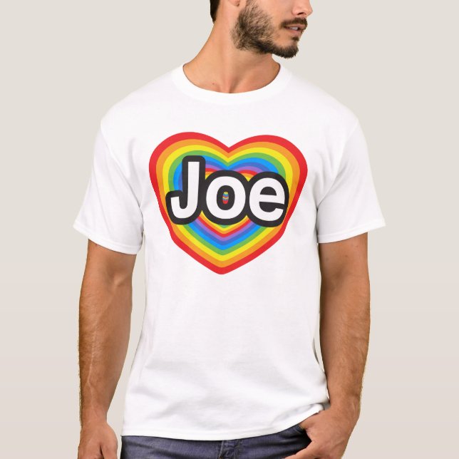 Camiseta Amo a Joe. Te amo Joe. Corazón (Anverso)