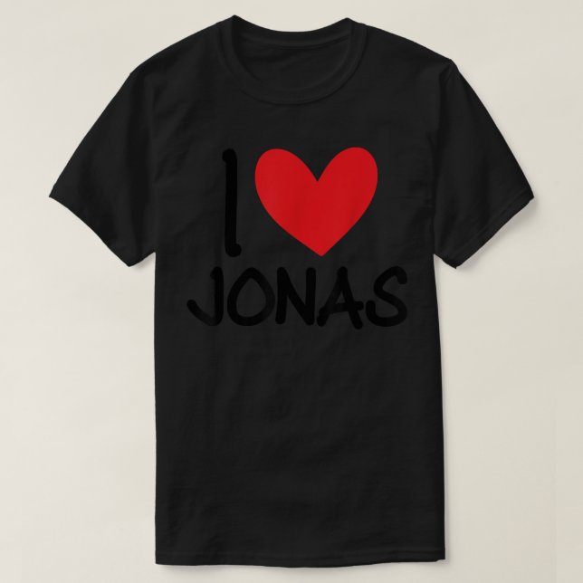 Camiseta Amo a Jonas Nombre Hombres Personalizados Guy BFF  (Diseño del anverso)