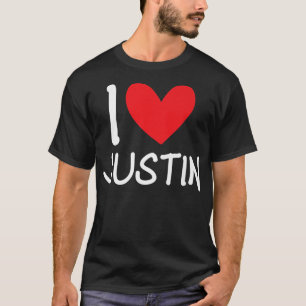 Camiseta Amo A Justin Nombre Chica Personalizada Mujer Bff 