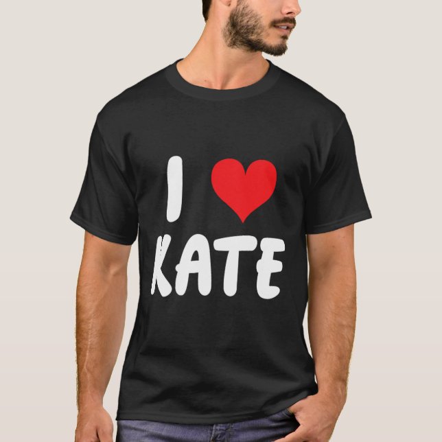 Camiseta Amo a Kate - Corazón - Nombre  (Anverso)