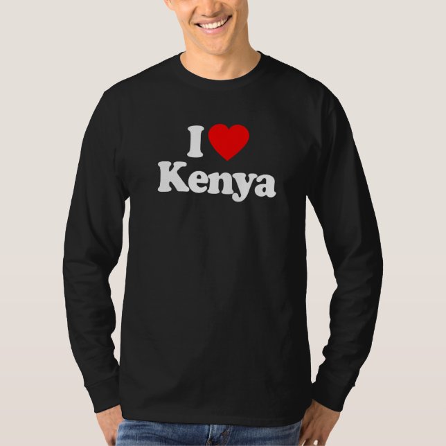 Camiseta Amo a Kenia Corazón Funny (Anverso)