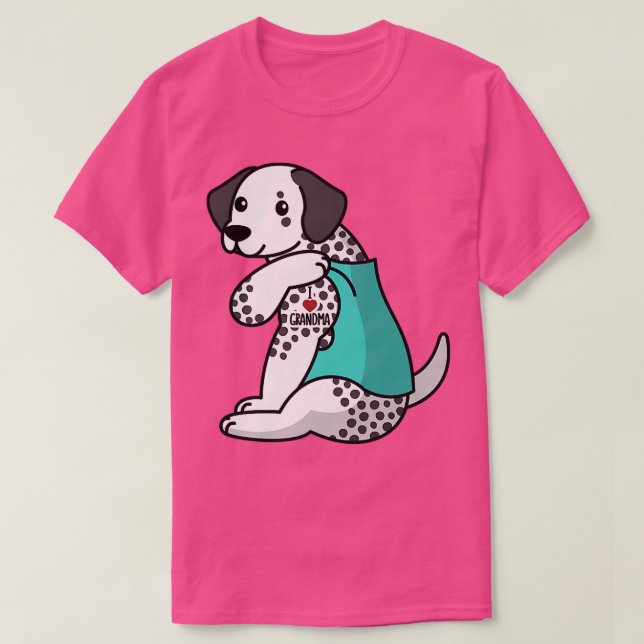 Camiseta Amo a la abuela Tattoo Dalmacia Perro  (Diseño del anverso)