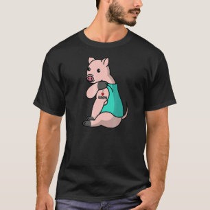 Camiseta Amo a la abuela Tattoo Mini Cerdo Abuela Mascota
