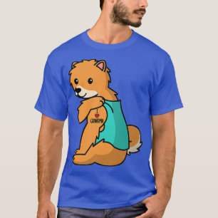 Camiseta Amo a la abuela Tattoo Perro de la abuela Pomerani