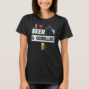 Camiseta Amo a la cerveza y a los gorilas que beben patos s